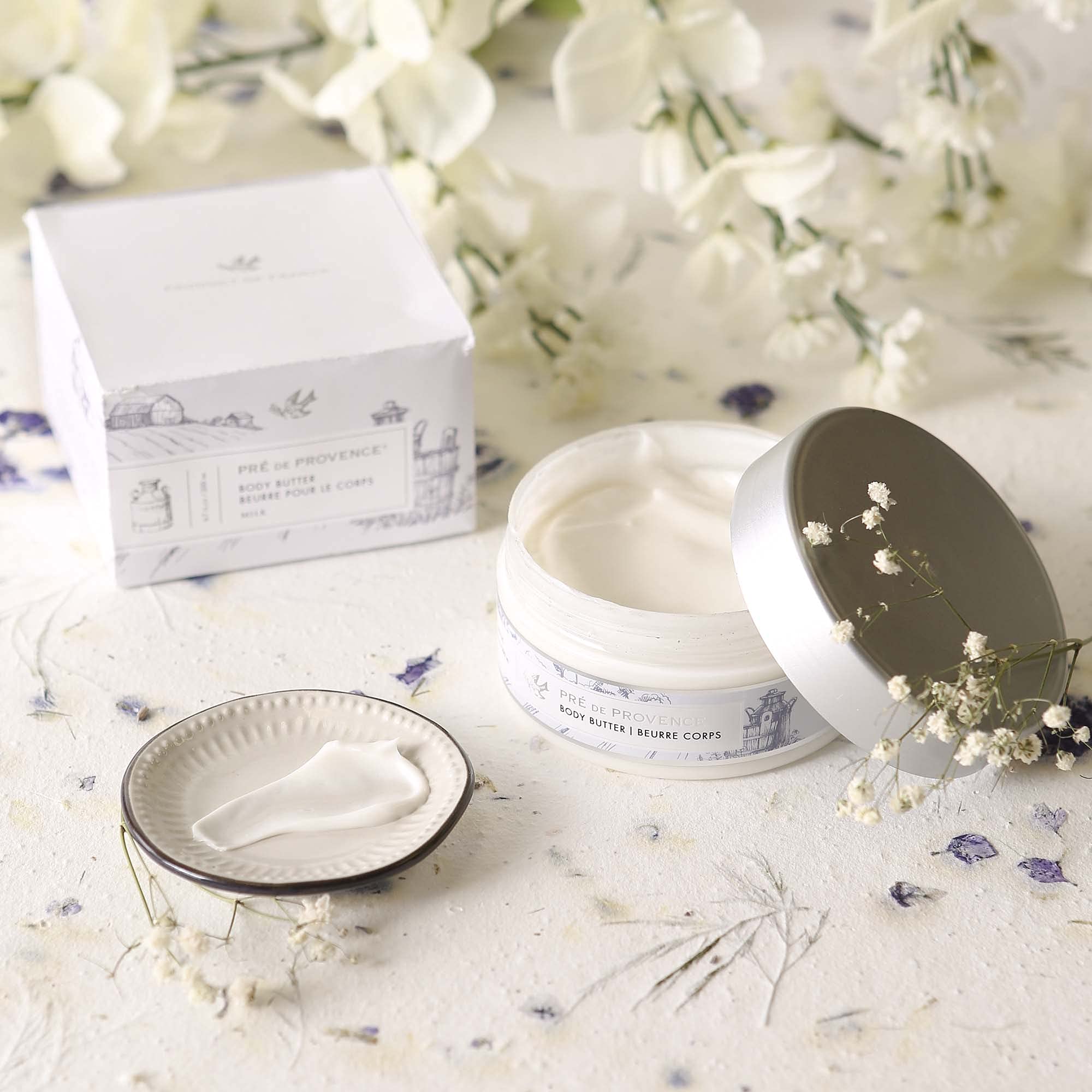 Pre de Provence Collection Shea Butter Enriched Soothing & Moisturizing, Body Butter, 6.7 fl oz, Milk, (6111)